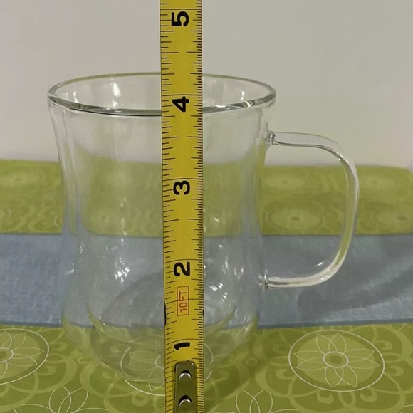 ComSaf Double Walled Heat Resistant Glass Air Cup/Mug by iwaki Japan Set Of 4 - Picture 7 of 8
